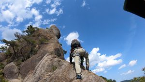 鬼ヶ牙の岩場でクライミング練習　2021.5.3